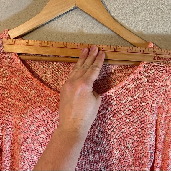 Women’s Cozy Top Size XS Open Knit Long Sleeve Peach Comfy Casual Stretch Lounge - Picture 6 of 15